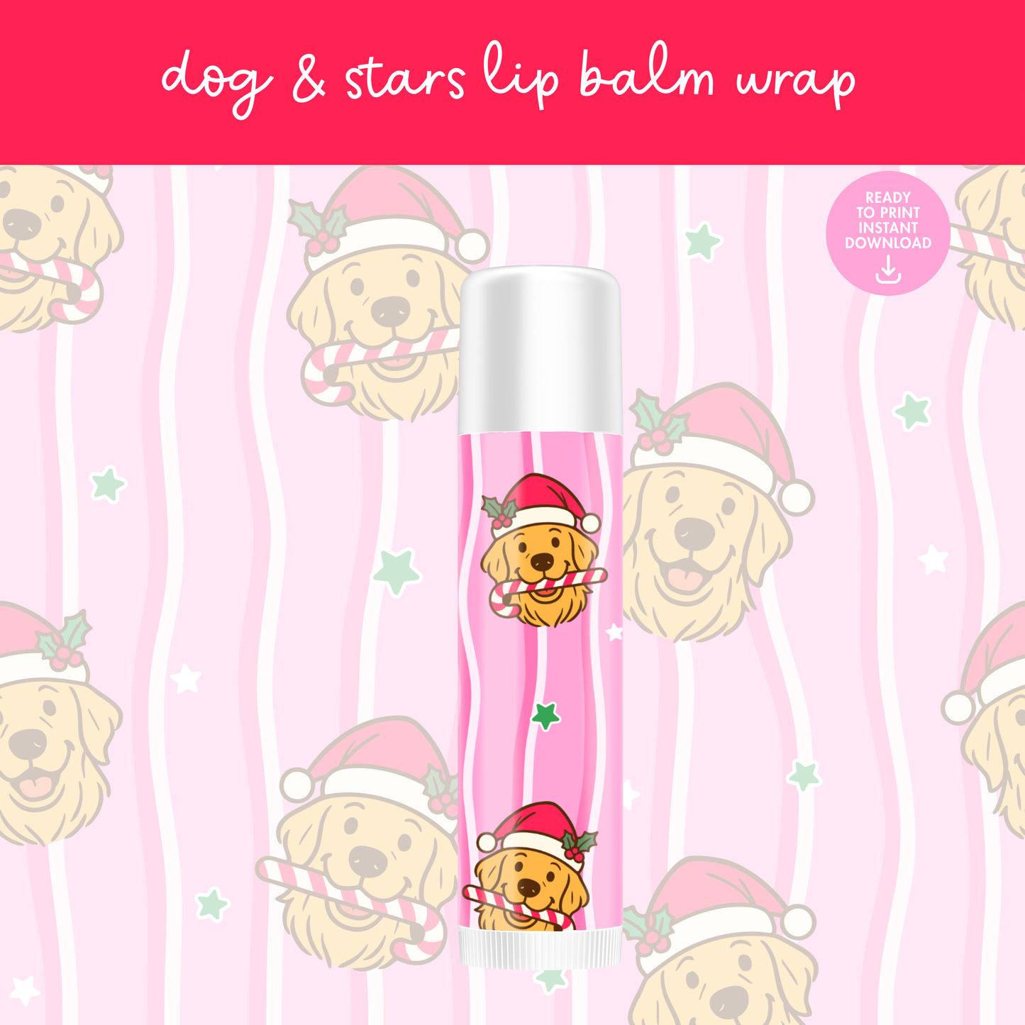 Dogs & Stars Lip Balm Wrap — Instant Download